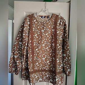 Lands' End brown & white Tunic Size Small 6-8
